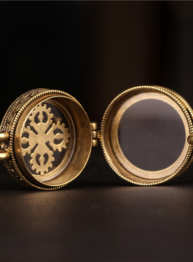 复古透明金刚杵嘎乌盒可打开项链