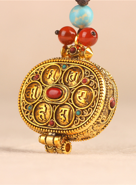 造型别致可打开嘎乌盒项链吊坠