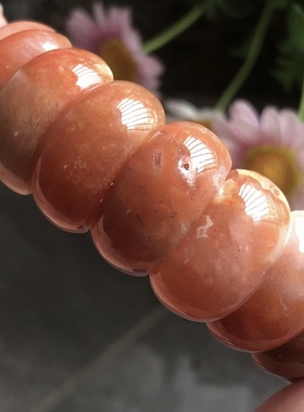 特惠款天然冰种红色珊瑚玉手牌水晶开口晶洞共生手排手链玉化通透