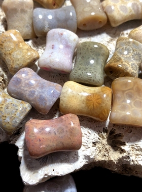 天然珊瑚玉竹节单个手排片手牌冰种步步高升节节高手镯DIY搭配B组