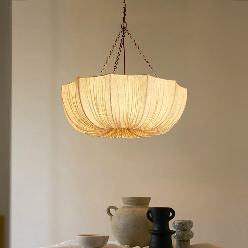 法式复古吊灯 客厅卧室美式布艺日式中古风餐厅民宿高级感温馨灯,淘宝优惠券,粉丝福利购,淘宝优惠卷