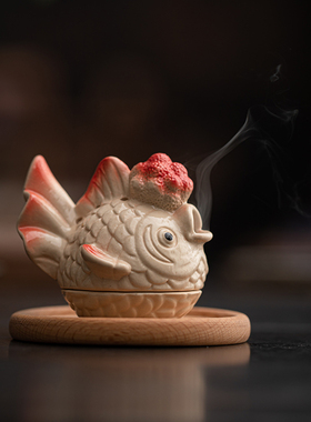 【胖头鱼】小祥云香片专用香炉 年年有鱼家用室内香薰炉 好运锦鲤