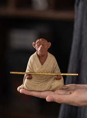 【孙行者】齐天大圣孙悟空陶瓷小号猴子家居装饰禅意茶空间摆件