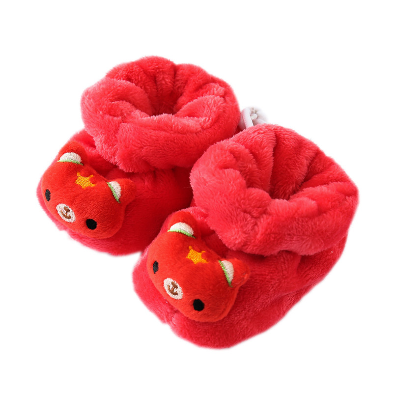 新生儿小棉鞋0-3-6个月初生儿男女宝宝软底鞋子秋冬季婴儿鞋加绒