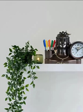 印度阿迪瑜吉塑料雕像钟表笔筒桌面摆件 成为积极和灵性的源泉