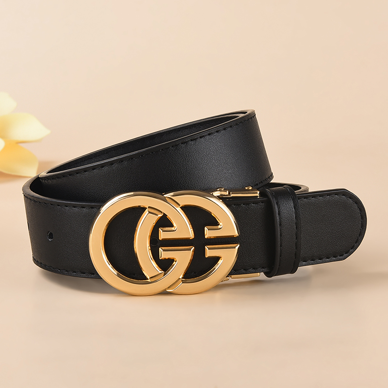 女士宽皮带新款牛皮腰带牛仔裤裙子百搭收腰时尚简约潮流真皮裤带 - 图2