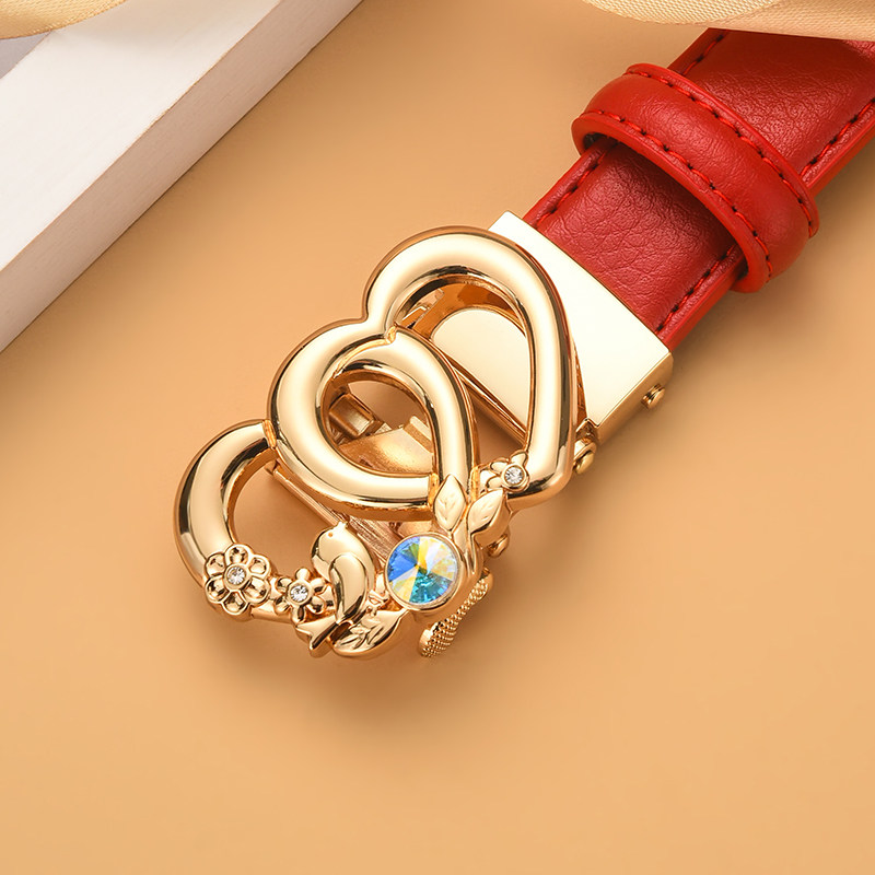 2025新款女式皮带高档时尚腰带女真皮自动扣女士商务百搭潮流裤带