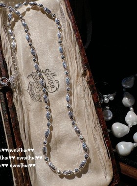 很好搭配的素链 波光粼粼车花璀璨切花项链镀18K金 钻光串珠链