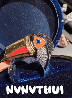 珠宝 手工镶嵌骏马满钻马年宝石戒指 晚宴高定 啄木鸟闪钻戒指