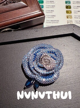 珠宝 圣玛利亚蓝色彩金蝴蝶胸针 高定托帕海蓝宝水滴蝴蝶梦幻胸针