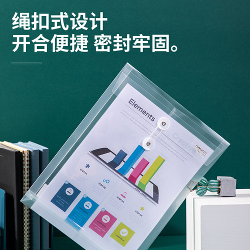 24个得力档案袋塑料透明a4文件袋大容量加厚绕绳子资料袋学生用办公防水文件收纳袋简历合同透明档案袋批发 - 图3