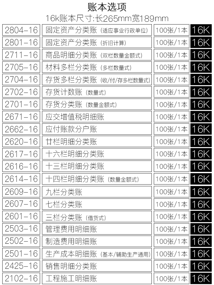 立信16k三栏式明细账活页存货分类账本多栏数量金额会计记账本出入库存销售进销存明细账本财务应收账款账簿 - 图1