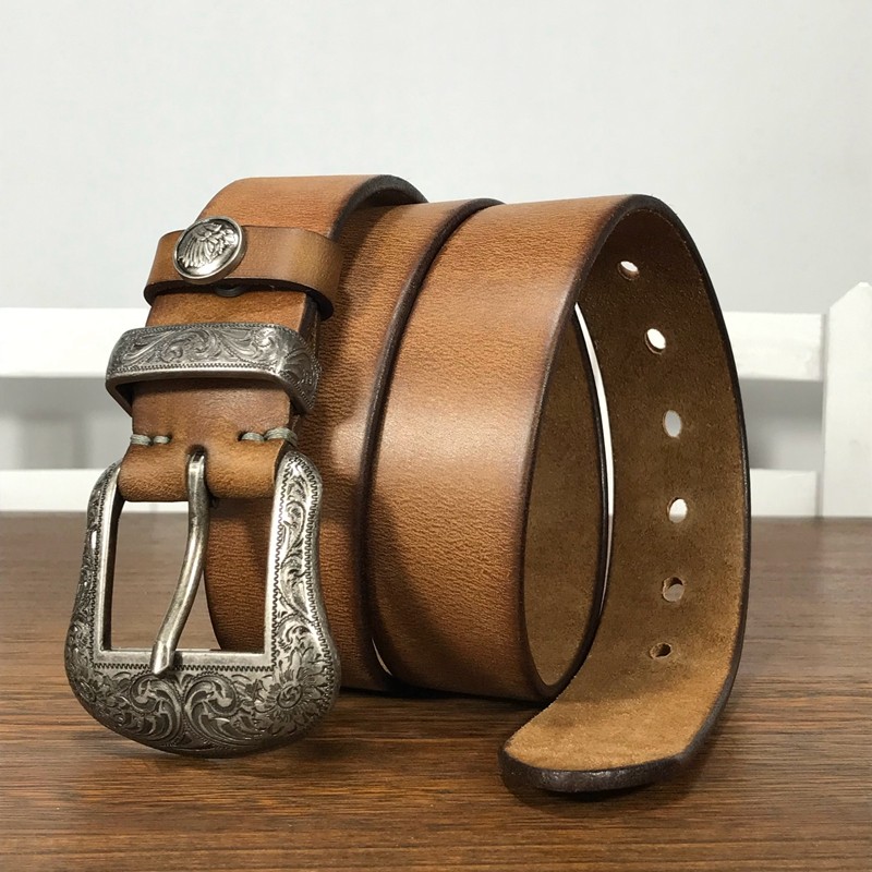 复古皮带针扣唐草雕花装饰男女真皮腰带头层牛皮黑色潮流小众设计,淘宝优惠券,粉丝福利购,淘宝优惠卷