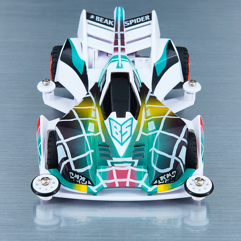 扬楷 捷品迷你四驱车 S1底盘 景品白蜘蛛王 喷漆车壳 组装玩具 - 图0