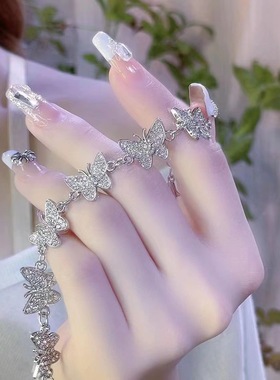 日韩蝴蝶水钻手链女小众设计感个性气质满钻超仙网红同款时尚手串