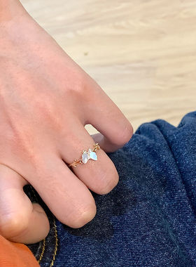 高级感蝴蝶戒指立体超仙女时尚个性ins潮开口冷淡风小众设计食指