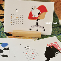 The Chatters Meow 2024 Calendar Desk Calendar Original Kitty Illustrations Cute Hand-painted Creative Dragon Year for New Years Eve Gift