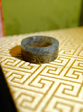 【一物一图】新疆和田玉籽料青花+糖 指环/戒指～17-18号