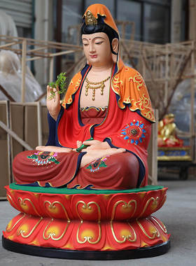 供奉古彩观音菩萨1米1寺庙观世音菩萨观音摆件树脂大型观音殿神像