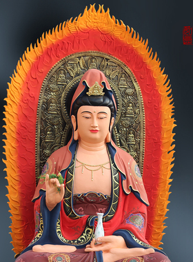 供奉大雄宝殿3米观音菩萨佛像树脂地藏王释伽牟尼佛娑婆三圣摆件