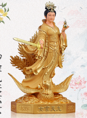 沙金佛堂寺庙九天玄女树脂