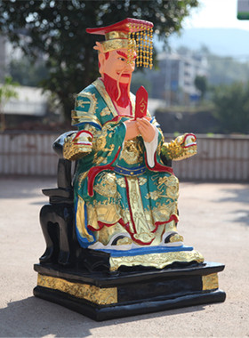树脂鎏金彩绘东海青色佛像龙王爷