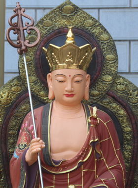 厂家直销树脂玻璃钢1米1带背光1米3地藏王菩萨九华山古彩地藏王佛