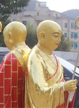寺庙树脂鎏金唐三藏佛像