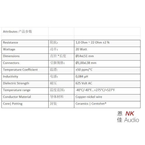德国MUNDORF蒙多福 Mcap 高保真电阻 SUPREME 20W 分频器电阻 - 图1