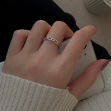 Tide, цепь, небольшое дизайнерское кольцо, серебро 925 пробы, на указательный палец, простой и элегантный дизайн, легкий роскошный стиль