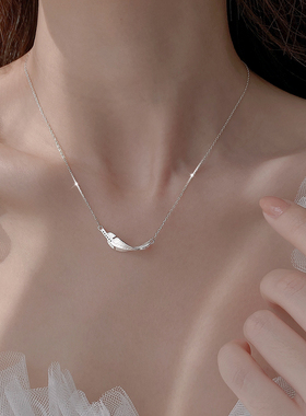 925纯银羽毛925纯银十字链女