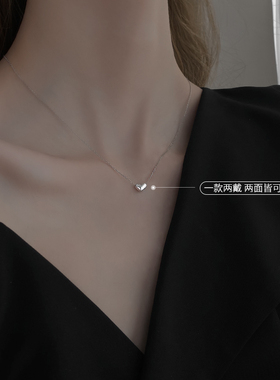 925纯银爱心项链女夏新款小众