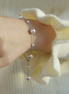 925银曼塔紫珠手链女2025百搭