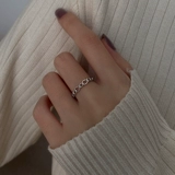 Tide, цепь, небольшое дизайнерское кольцо, серебро 925 пробы, на указательный палец, простой и элегантный дизайн, легкий роскошный стиль