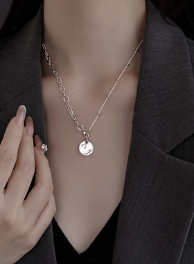 银奥925纯银许愿项链女新款2025爆款毛衣链轻奢小众高级锁骨颈链