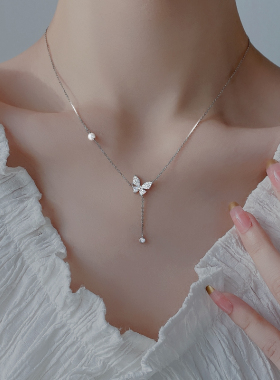 银奥纯银蝴蝶项链轻奢小众