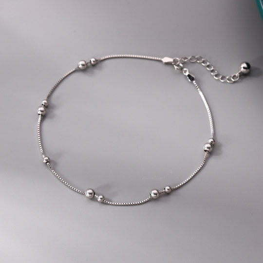 925纯银转运珠脚链女小众设计感2025新款潮高级感幸运珠足链脚饰