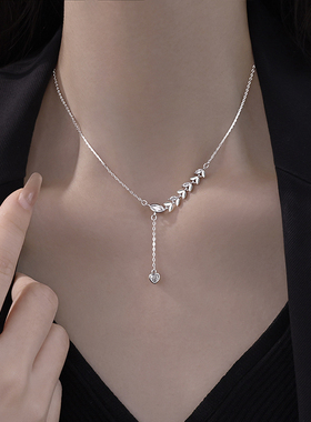 银奥999足银麦穗女生项链