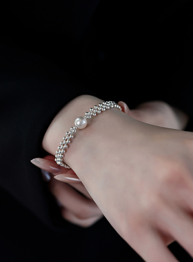 银奥女生925纯银气质珍珠手链