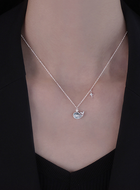 925纯银鲸鱼项链女2025锁骨链