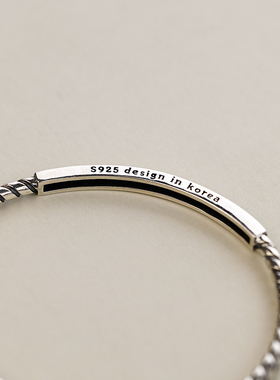 银手镯925夏季女重工复古ins