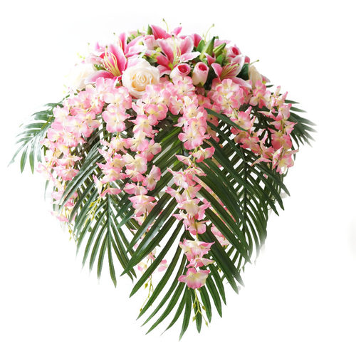 仿真花会议桌摆设假花 lmdec仿真讲台花礼仪台花前台装饰插花绢花 - 图0