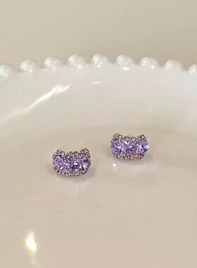 微醺烟花紫!!s925银针清冷感耳钉