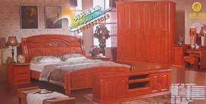 1.8米1.5米橡木床纯实木家具套装组合单 套房家具 橡木梳妆台地柜