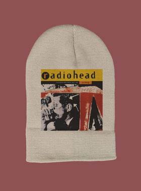 radiohead ok computer电台司令裂纹印花毛线冷帽男女冷帽子