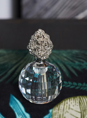 轻奢黄铁矿费灵水晶香水瓶北欧