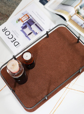 简约现代风金属皮质设计师托盘