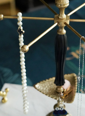 软装家居饰品欧式印度进口黄铜创意首饰架项链架珠宝饰品展示摆件