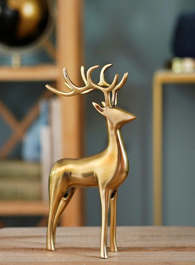 创意摆件麋鹿烛台费灵家居黄铜
