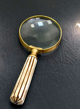 费灵家居印度进口手工复古黄铜小号迷你放大镜礼物书房桌面摆件